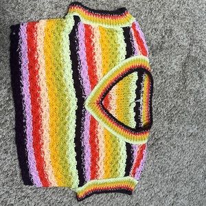 BRAND NEW FREE PEOPLE cropped rainbow sweater 🌈